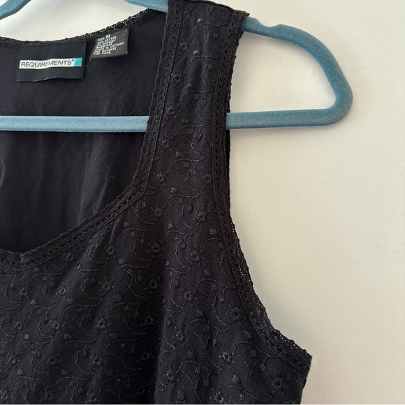 Vintage Y2K Requirements Black Eyelet Bow Sleeveless Top Women’s Size Medium - Picture 6 of 15